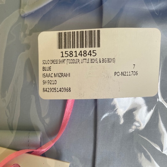 New Blue Dress Shirt by Isaak Mizrahi boys size 7 - Picture 4 of 6